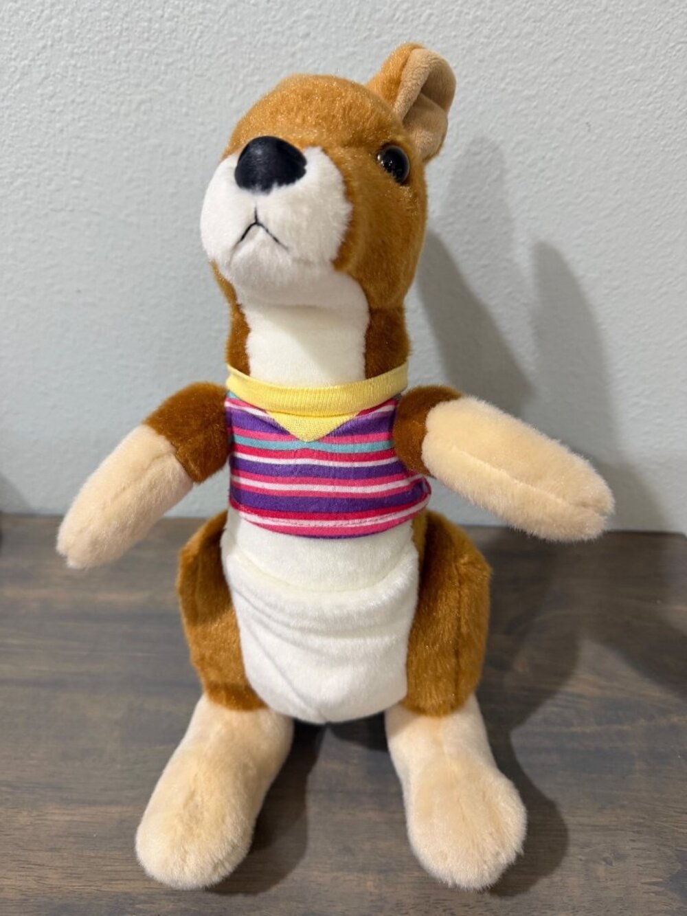 Aurora World Destination Nation Stuffed Kangaroo Plush Animal With Striped Shirt
